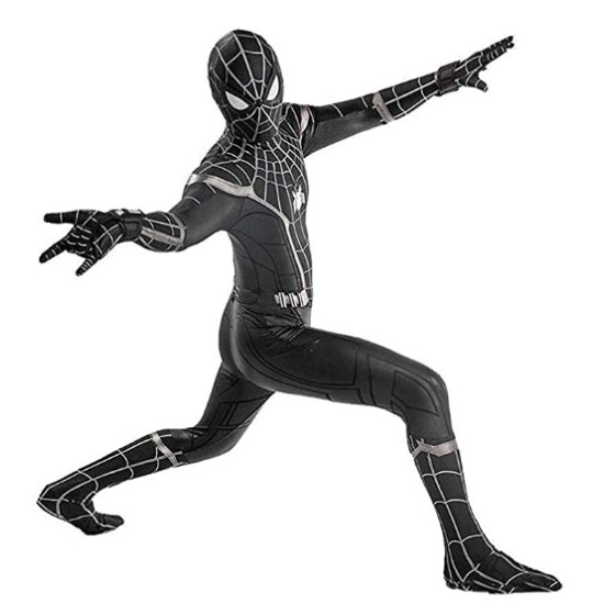 Fantasia Adulto Homem Aranha Spider Man Spandex Preto