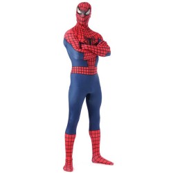 Fantasia Adulto Homem Aranha Spider Man Spandex Vermelho e Azul
