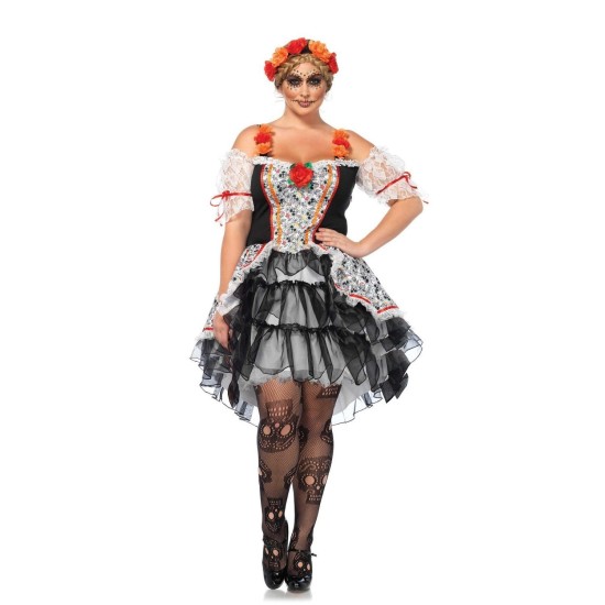 Fantasia Caveira Mexicana Adulto Extra Grande