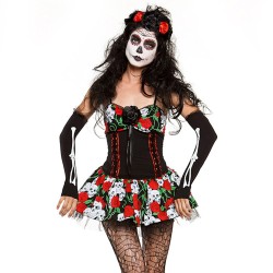 Fantasia Caveira Mexicana Adulto Extra Grande Luxo