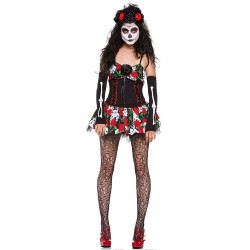 Fantasia Caveira Mexicana Adulto Extra Grande Luxo