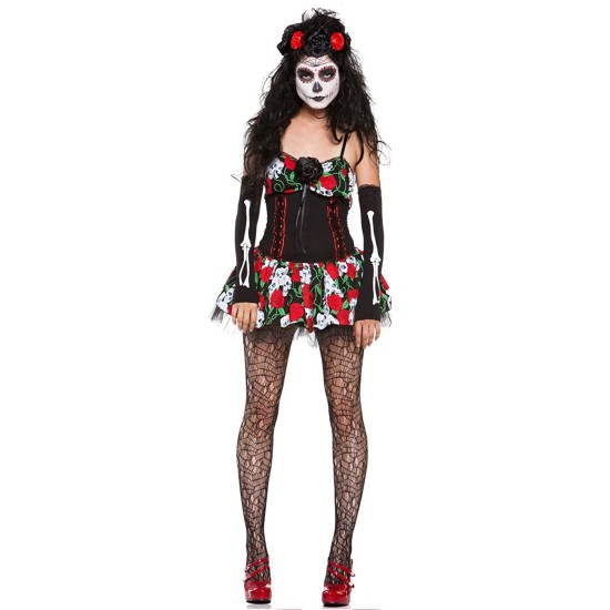 Fantasia Caveira Mexicana Adulto Extra Grande Luxo