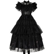 Fantasia Adulto Família Addams Wednesday Vandinha Festa Luxo