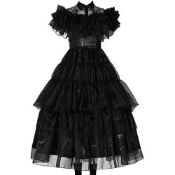 Fantasia Adulto Família Addams Wednesday Vandinha Festa Luxo