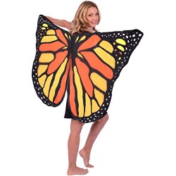 Asa Borboleta Luxo Laranja Adulto Tecido