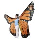 Asa Borboleta Luxo Laranja Adulto Tecido Gigante