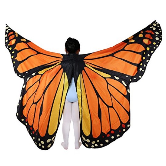 Asa Borboleta Luxo Laranja Adulto Tecido Gigante