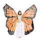 Asa Borboleta Luxo Laranja Adulto Tecido Gigante