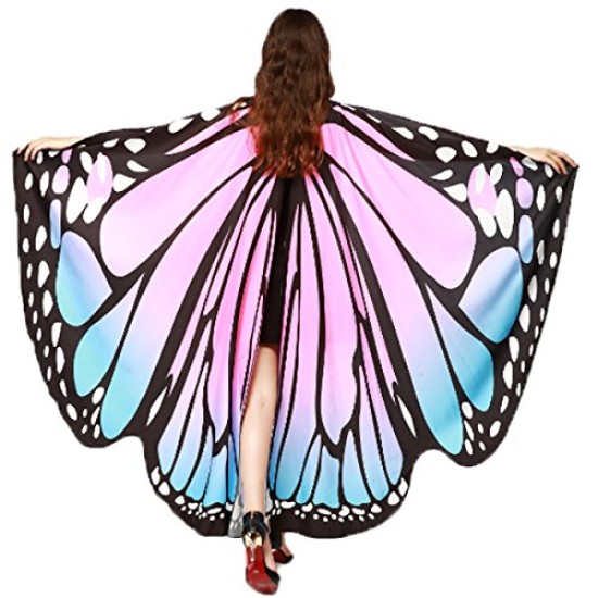 Asa Borboleta Luxo Rosa Adulto Tecido Gigante