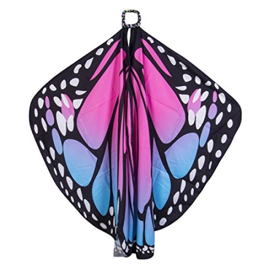 Asa Borboleta Luxo Rosa Adulto Tecido Gigante
