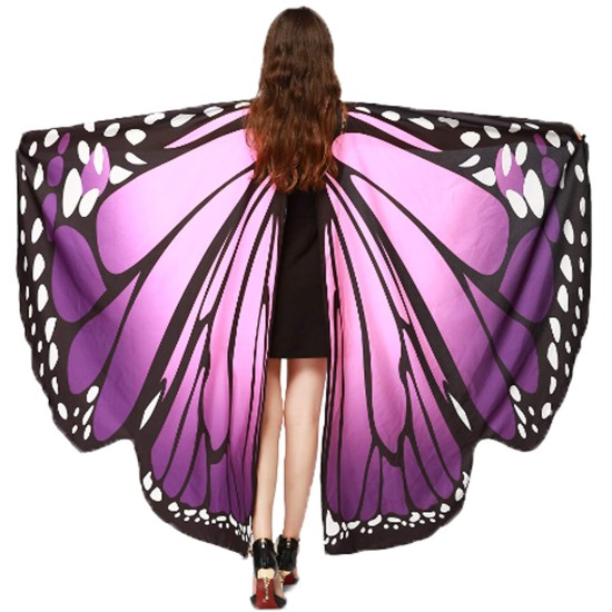 Asa Borboleta Luxo Rosa Adulto Tecido Gigante