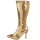 Bota Lantejoula Dourada Luxo Sexy