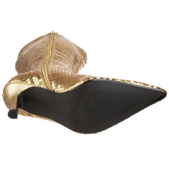 Bota Lantejoula Dourada Luxo Sexy