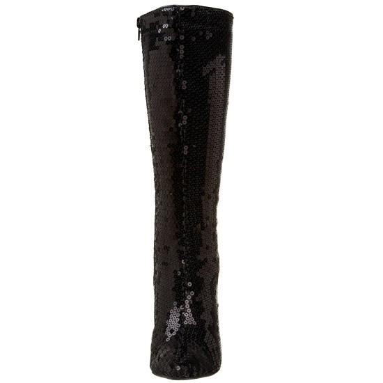 Bota Lantejoula Preta Luxo Sexy