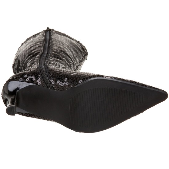 Bota Lantejoula Preta Luxo Sexy