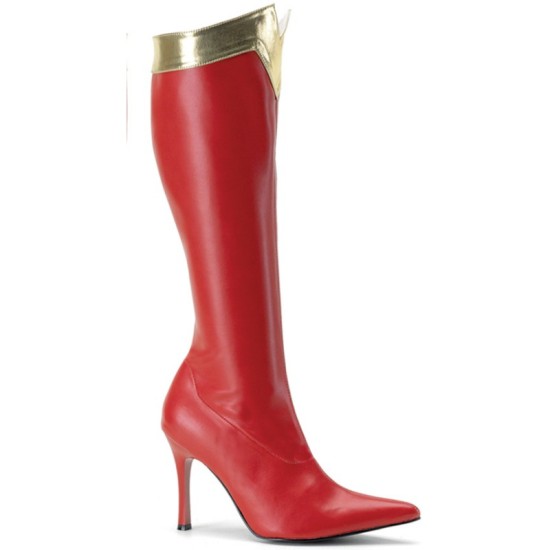 Bota Vermelha Adulto Feminino Mulher Maravilha
