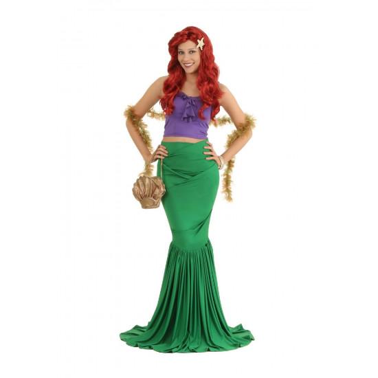 Fantasia da Princesa Ariel Adulto Completa Pequena Sereia em
