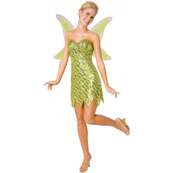 Fantasia Adulto Vestido da Sininho Brilhante
