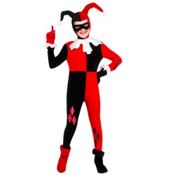 Fantasia Arlequina Harley Quinn Spandex Clássica Infantil