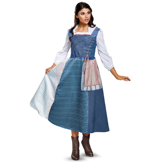 Fantasia Bela Vestido Azul Bela e a Fera Adulto Clássica