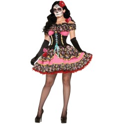 Fantasia Caveira Mexicana Adulto Luxo Clássica
