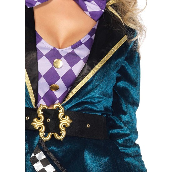 Fantasia Chapeleiro Maluco Adulto Alice no País das Maravilhas Luxo Feminino Extra Grande
