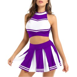 Fantasia Cheerleader Adulto Luxo Lilas