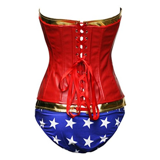 Fantasia Corsete Mulher Maravilha A Origem da Justiça Luxo Adulto