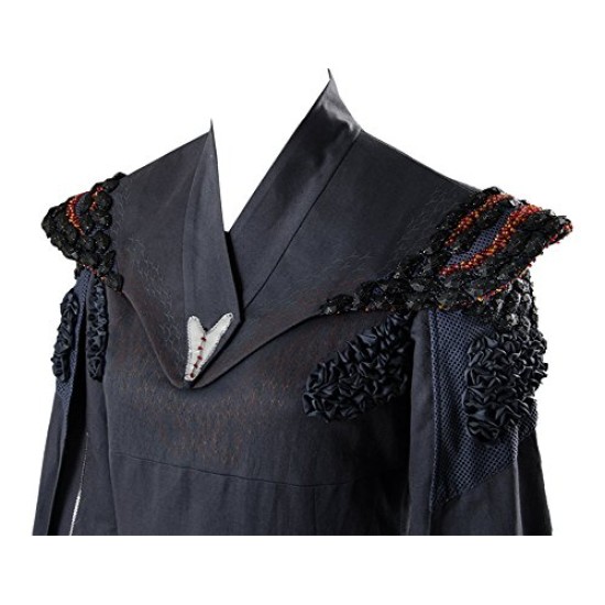 Fantasia Daenerys Targaryen Game of Thrones Cosplay Preto