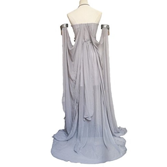 Fantasia Daenerys Targaryen Khaleesi Game of Thrones Adulto Vestido Cinza