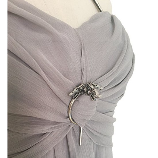 Fantasia Daenerys Targaryen Khaleesi Game of Thrones Adulto Vestido Cinza