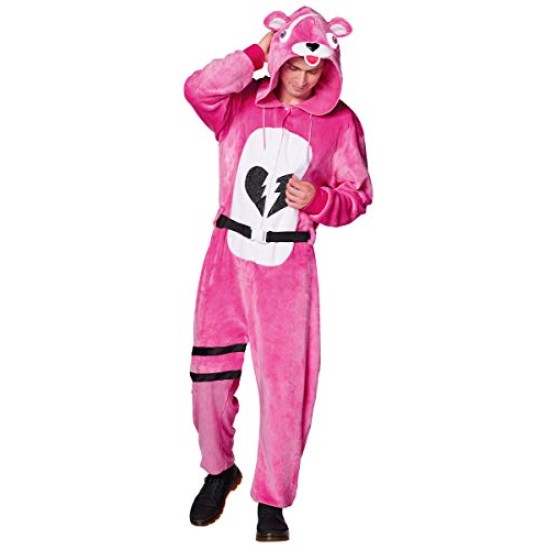 Fantasia Fortnite Urso Rosa Adulto Luxo