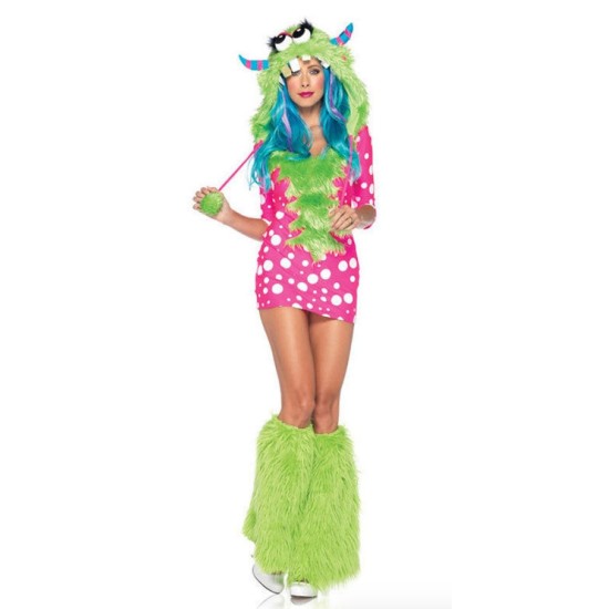 Fantasia Monstro Verde Adulto Feminino Luxo