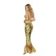 Fantasia Pequena Sereia Ariel Sexy Adulto Feminino Dourada