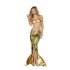 Fantasia Pequena Sereia Ariel Sexy Adulto Feminino Dourada