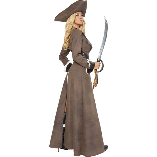 Fantasia Pirata Feminina Clássica Bucanera Luxo