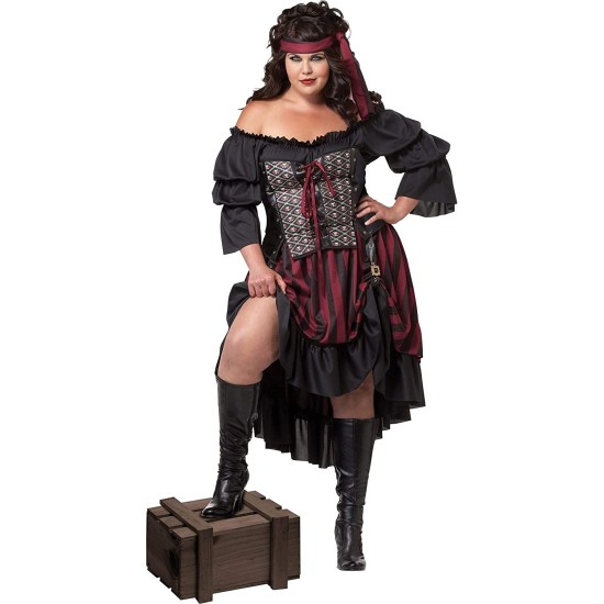 Fantasia Pirata Feminina Clássica Wench Plus