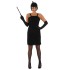 Fantasia Vestido de Franjas Anos 20 Adulto Luxo Preto