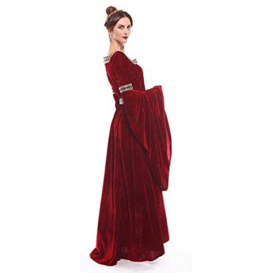Fantasia Vestido Mulher Medieval Vitoriana Adulto Feminino