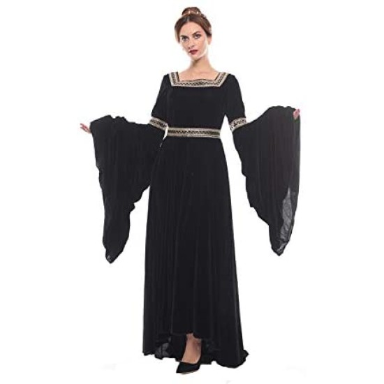 Fantasia Vestido Mulher Medieval Vitoriana Adulto Feminino
