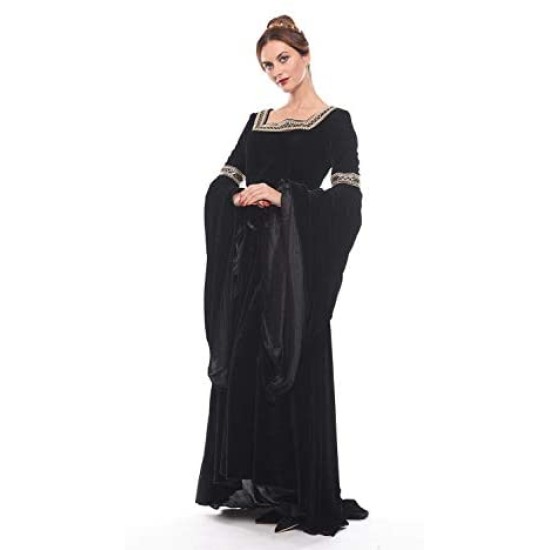 Fantasia Vestido Mulher Medieval Vitoriana Adulto Feminino