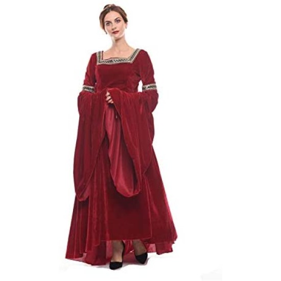Fantasia Vestido Mulher Medieval Vitoriana Adulto Feminino