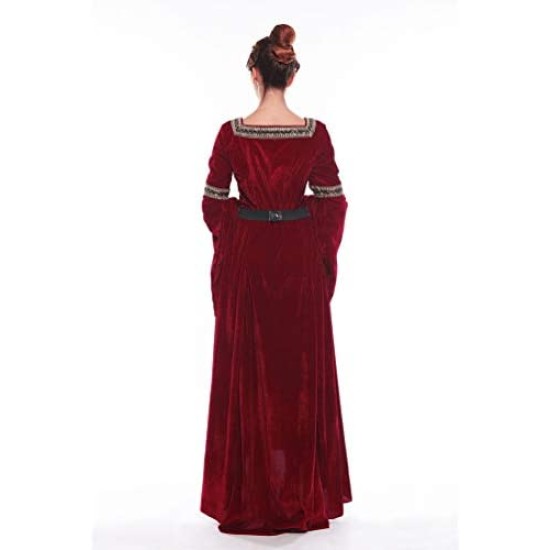 Fantasia Vestido Mulher Medieval Vitoriana Adulto Feminino