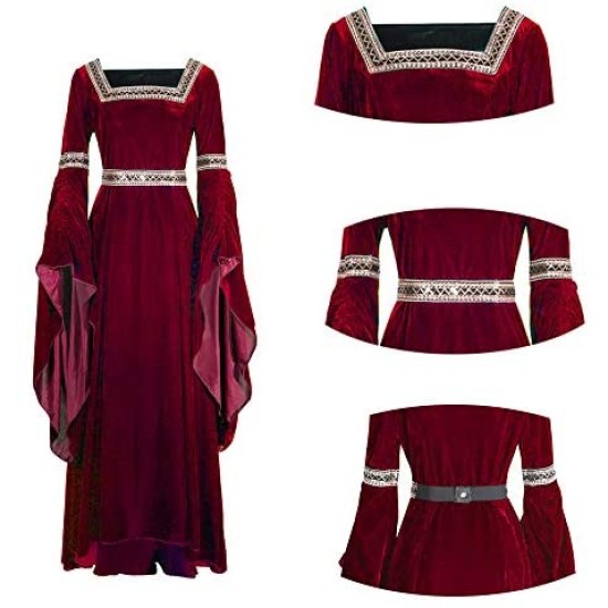 Fantasia Vestido Mulher Medieval Vitoriana Adulto Feminino