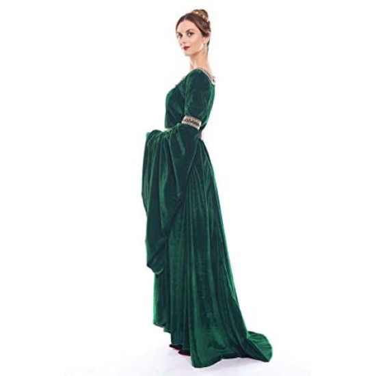 Fantasia Vestido Mulher Medieval Vitoriana Adulto Feminino