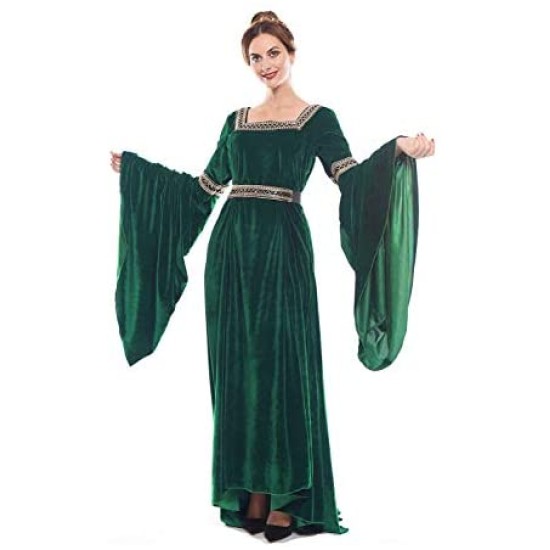 Fantasia Vestido Mulher Medieval Vitoriana Adulto Feminino
