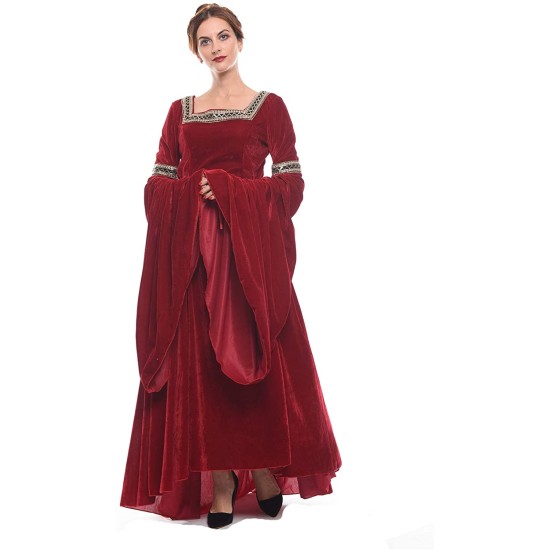 Fantasia Vestido Mulher Medieval Vitoriana Adulto Feminino