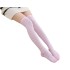 Meia Calça Listrada Rosa e Branco Adulto