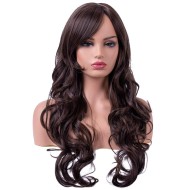 Peruca Adulto Feminino Castanho Ondulado Longo 