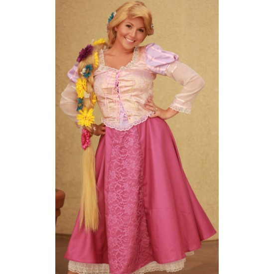 Peruca Adulto Rapunzel Enrolados Trança Luxo
